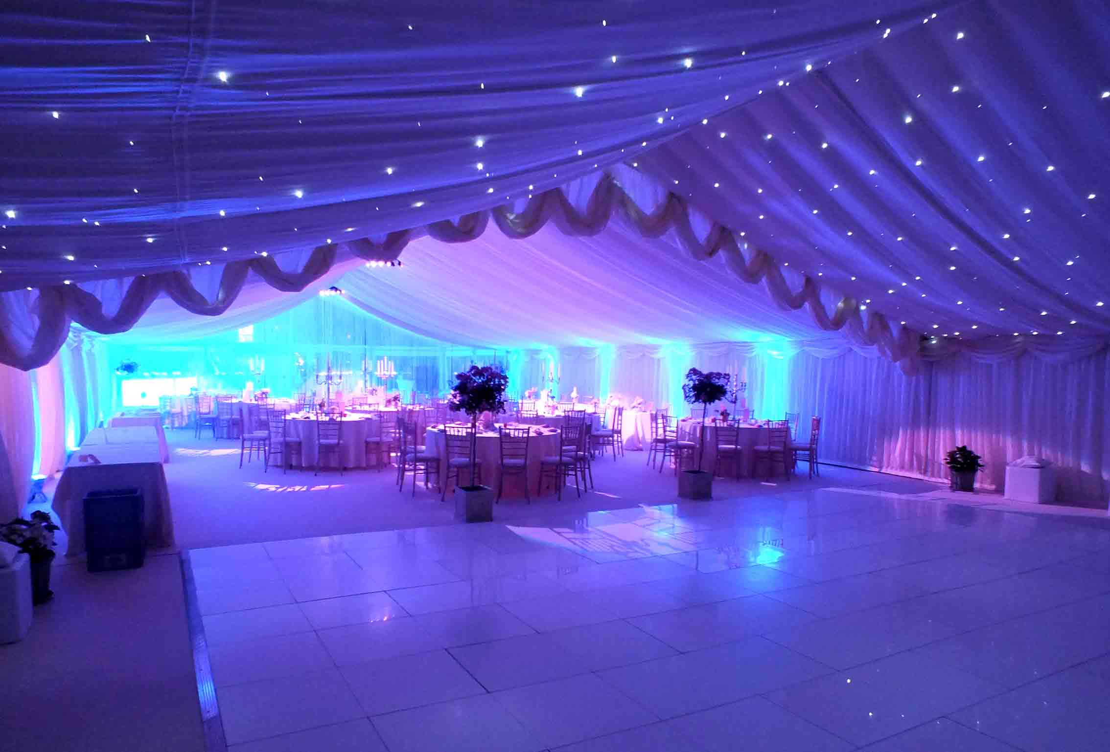 Inside Wedding Marquee - lights